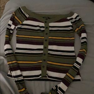 A long striped sleeve shirt
